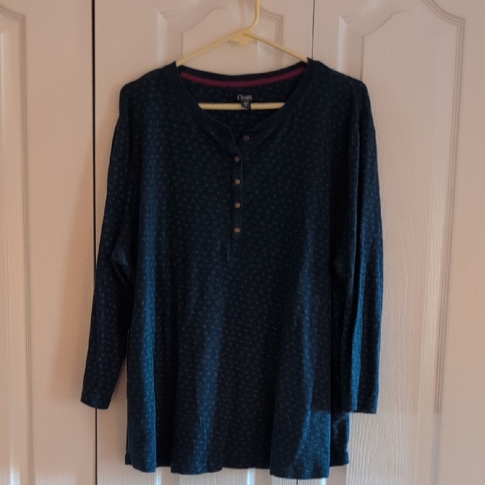 Chaps Navy Blue Textured Shirt